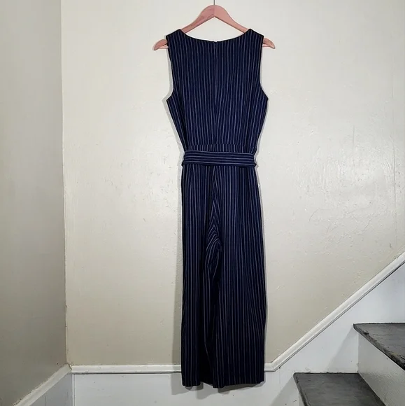 NWT | Lauren Ralph Lauren Pinstripe Jumpsuit | size 14 - Picture 3 of 7